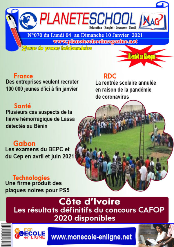 REVUE DE PRESSE N°70 DU 04 au 10-01-21