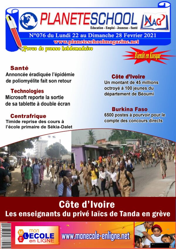 REVUE DE PRESSE N°76 DU 22 au 28-02-21