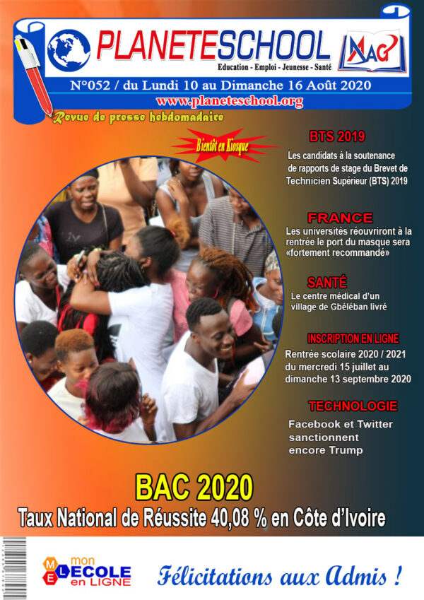 REVUE DE PRESSE N°52 DU 10 au 16-08-20