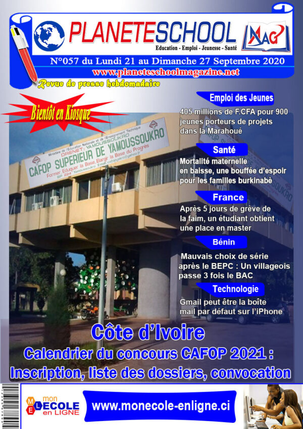 REVUE DE PRESSE N°57 DU 21 au 27-09-20