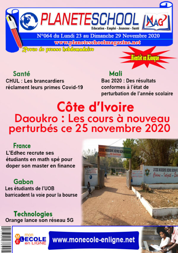 REVUE DE PRESSE N°64 DU 2 au 29-11-20